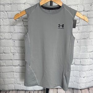 Boys Under Armour Gray Sleeveless HeatGear Performance Tank Youth Medium